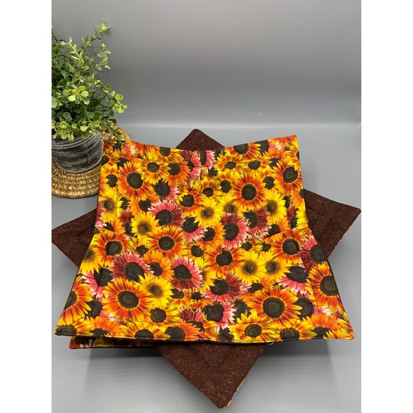Set of Three Sizes, Microwave Soup Bowl Cozy, Dinner Plate, Pint Size Sunflower - Picture 3 of 9